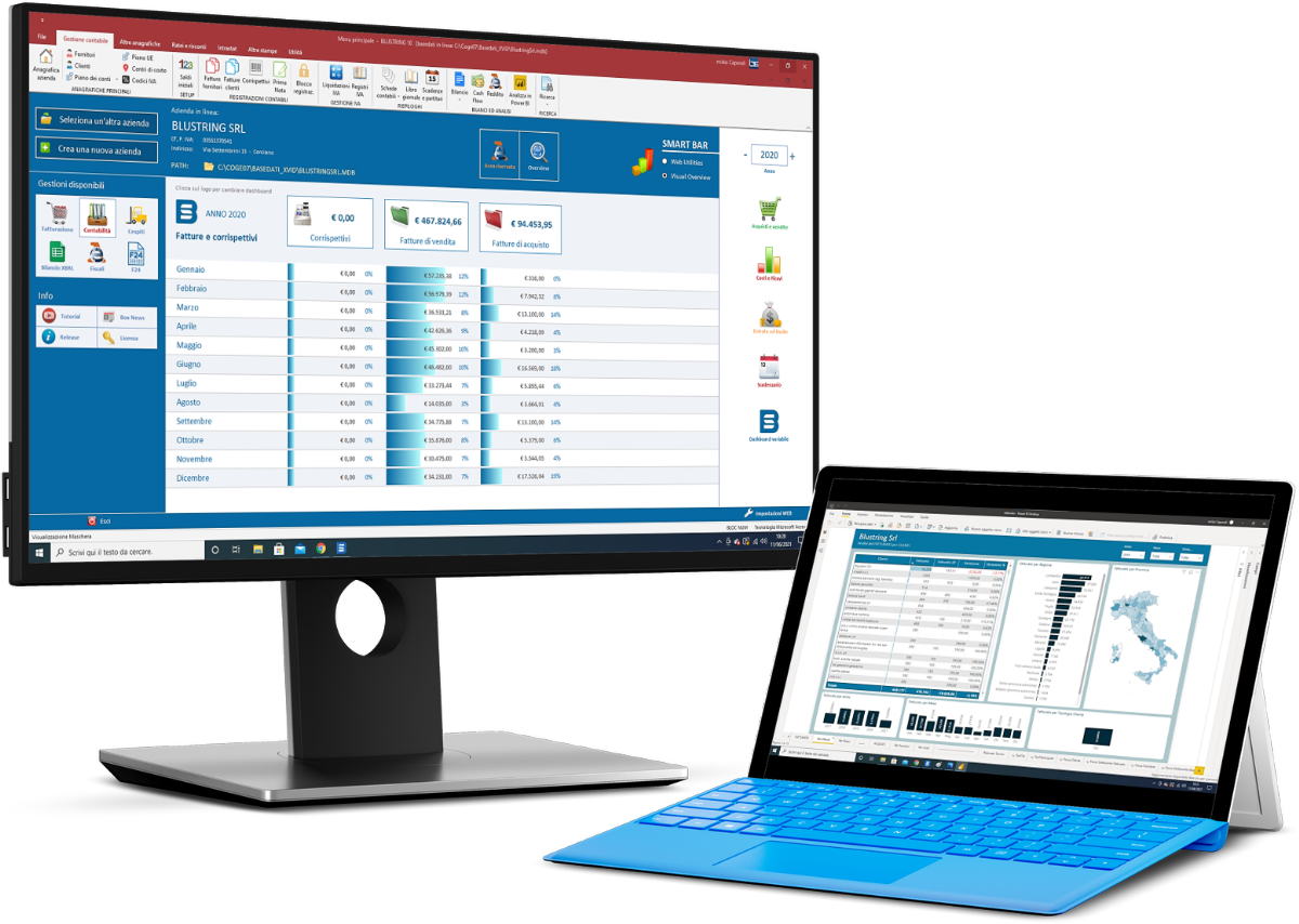 Software di contabilità per commercialisti ed aziende Interfaccia del software di contabilità